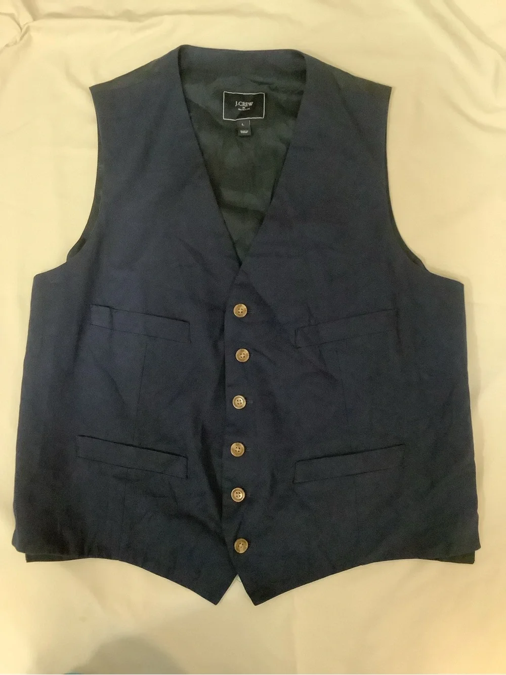 J. Crew Men's Navy Button-Front Vest